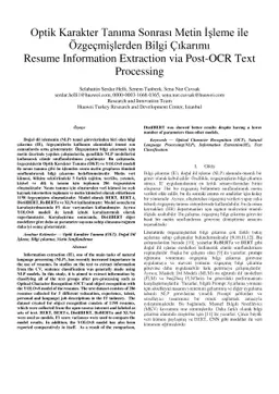 Resume Information Extraction via Post-OCR Text Processing