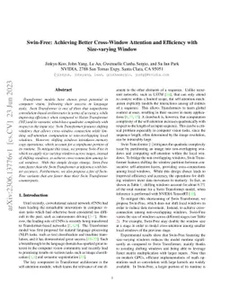 Swin-Free: Achieving Better Cross-Window Attention and Efficiency with
  Size-varying Window