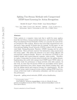 Spiking Two-Stream Methods with Unsupervised STDP-based Learning for
  Action Recognition