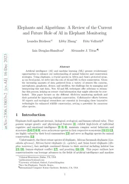 Elephants and Algorithms: A Review of the Current and Future Role of AI
  in Elephant Monitoring