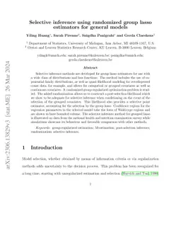 Selective inference using randomized group lasso estimators for general
  models