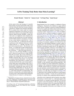 Is Pre-training Truly Better Than Meta-Learning?