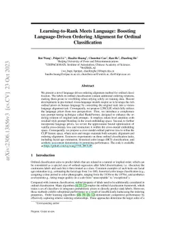 Learning-to-Rank Meets Language: Boosting Language-Driven Ordering
  Alignment for Ordinal Classification