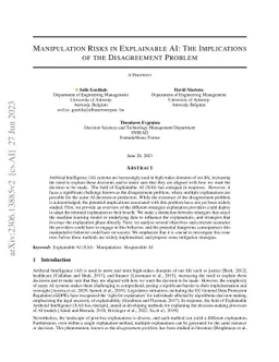 Manipulation Risks in Explainable AI: The Implications of the
  Disagreement Problem