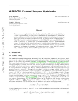 G-TRACER: Expected Sharpness Optimization