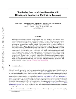 Structuring Representation Geometry with Rotationally Equivariant
  Contrastive Learning
