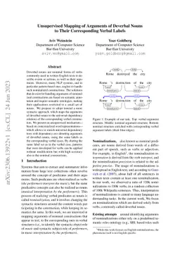 Unsupervised Mapping of Arguments of Deverbal Nouns to Their
  Corresponding Verbal Labels
