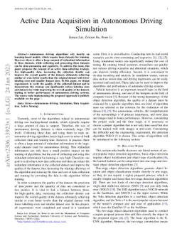 Active Data Acquisition in Autonomous Driving Simulation