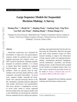 Large Sequence Models for Sequential Decision-Making: A Survey