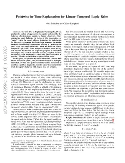 Pointwise-in-Time Explanation for Linear Temporal Logic Rules