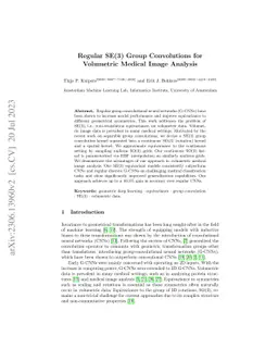 Regular SE(3) Group Convolutions for Volumetric Medical Image Analysis