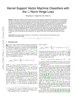 Kernel Support Vector Machine Classifiers with the $\ell_0$-Norm Hinge
  Loss