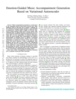 Emotion-Guided Music Accompaniment Generation Based on Variational
  Autoencoder