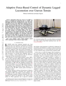 Adaptive Force-Based Control of Dynamic Legged Locomotion over Uneven
  Terrain