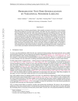 Probabilistic Test-Time Generalization by Variational Neighbor-Labeling