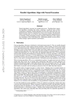 Parallel Algorithms Align with Neural Execution