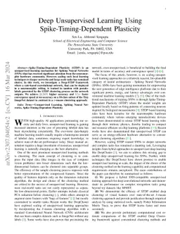 Deep Unsupervised Learning Using Spike-Timing-Dependent Plasticity