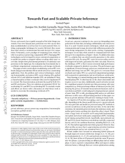 Towards Fast and Scalable Private Inference