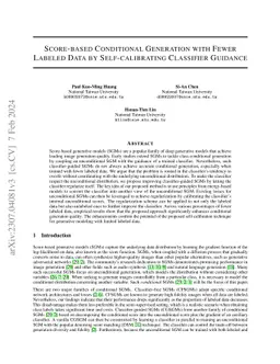 Score-based Conditional Generation with Fewer Labeled Data by
  Self-calibrating Classifier Guidance
