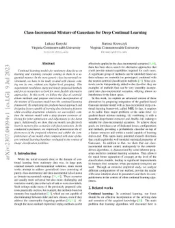 Class-Incremental Mixture of Gaussians for Deep Continual Learning