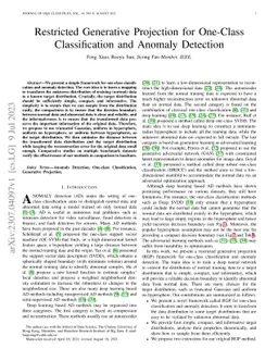Restricted Generative Projection for One-Class Classification and
  Anomaly Detection