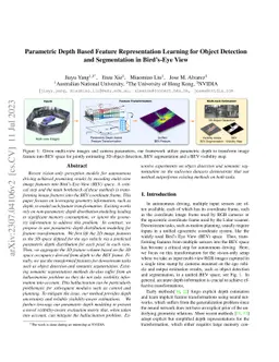 Parametric Depth Based Feature Representation Learning for Object
  Detection and Segmentation in Bird's Eye View