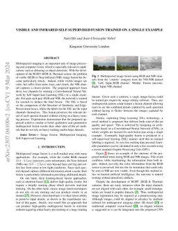 Visible and infrared self-supervised fusion trained on a single example