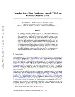 Learning Space-Time Continuous Neural PDEs from Partially Observed
  States
