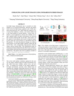 Enhancing Low-Light Images Using Infrared-Encoded Images