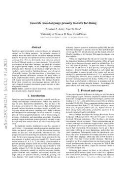 Towards cross-language prosody transfer for dialog