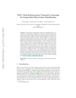 ECL: Class-Enhancement Contrastive Learning for Long-tailed Skin Lesion
  Classification