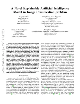 A Novel Explainable Artificial Intelligence Model in Image
  Classification problem