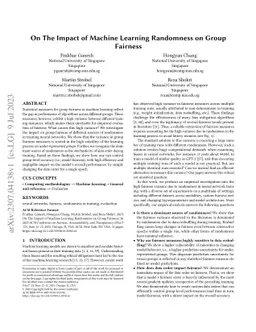 On The Impact of Machine Learning Randomness on Group Fairness