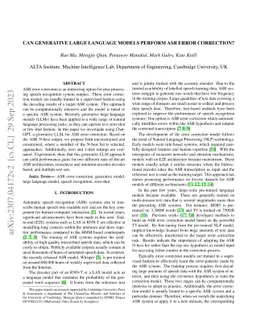 Can Generative Large Language Models Perform ASR Error Correction?