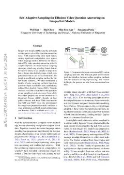 Self-Adaptive Sampling for Efficient Video Question-Answering on
  Image--Text Models