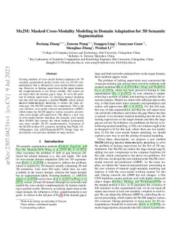 Mx2M: Masked Cross-Modality Modeling in Domain Adaptation for 3D
  Semantic Segmentation