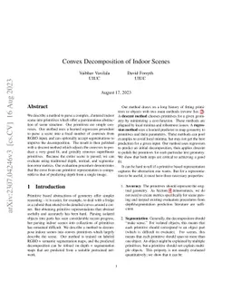 Convex Decomposition of Indoor Scenes