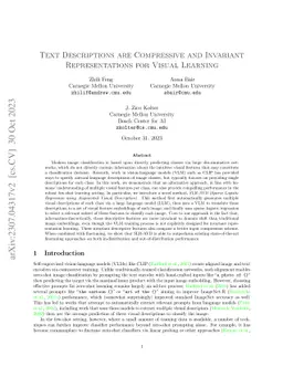 Text Descriptions are Compressive and Invariant Representations for
  Visual Learning