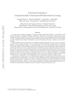 Continual Learning as Computationally Constrained Reinforcement Learning