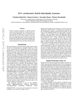 ECS -- an Interactive Tool for Data Quality Assurance