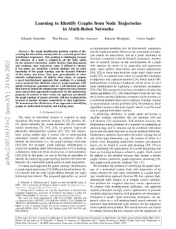 Learning to Identify Graphs from Node Trajectories in Multi-Robot
  Networks