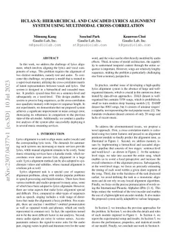 HCLAS-X: Hierarchical and Cascaded Lyrics Alignment System Using
  Multimodal Cross-Correlation