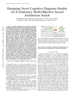 Designing Novel Cognitive Diagnosis Models via Evolutionary
  Multi-Objective Neural Architecture Search
