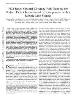 PSO-Based Optimal Coverage Path Planning for Surface Defect Inspection
  of 3C Components with a Robotic Line Scanner