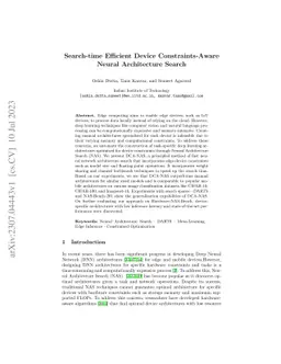 Search-time Efficient Device Constraints-Aware Neural Architecture
  Search
