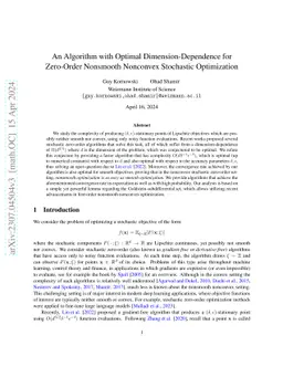 An Algorithm with Optimal Dimension-Dependence for Zero-Order Nonsmooth
  Nonconvex Stochastic Optimization