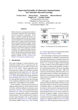 Improving Factuality of Abstractive Summarization via Contrastive Reward
  Learning