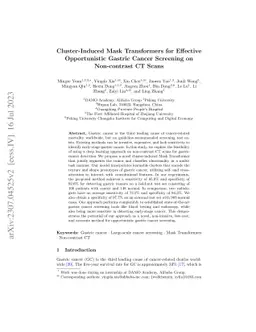 Cluster-Induced Mask Transformers for Effective Opportunistic Gastric
  Cancer Screening on Non-contrast CT Scans