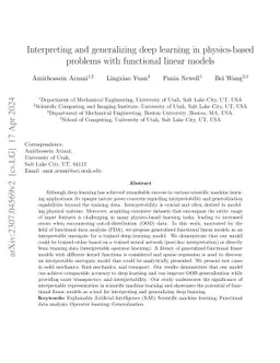 Interpreting and generalizing deep learning in physics-based problems
  with functional linear models