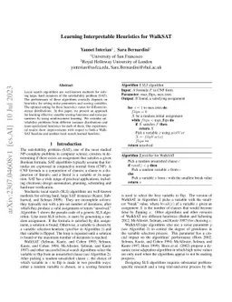 Learning Interpretable Heuristics for WalkSAT